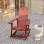 Flash Furniture Savannah All-Weather Poly Resin Wood Adirondack Rocking Chair with Rust Resistant Stainless Steel Hardware
