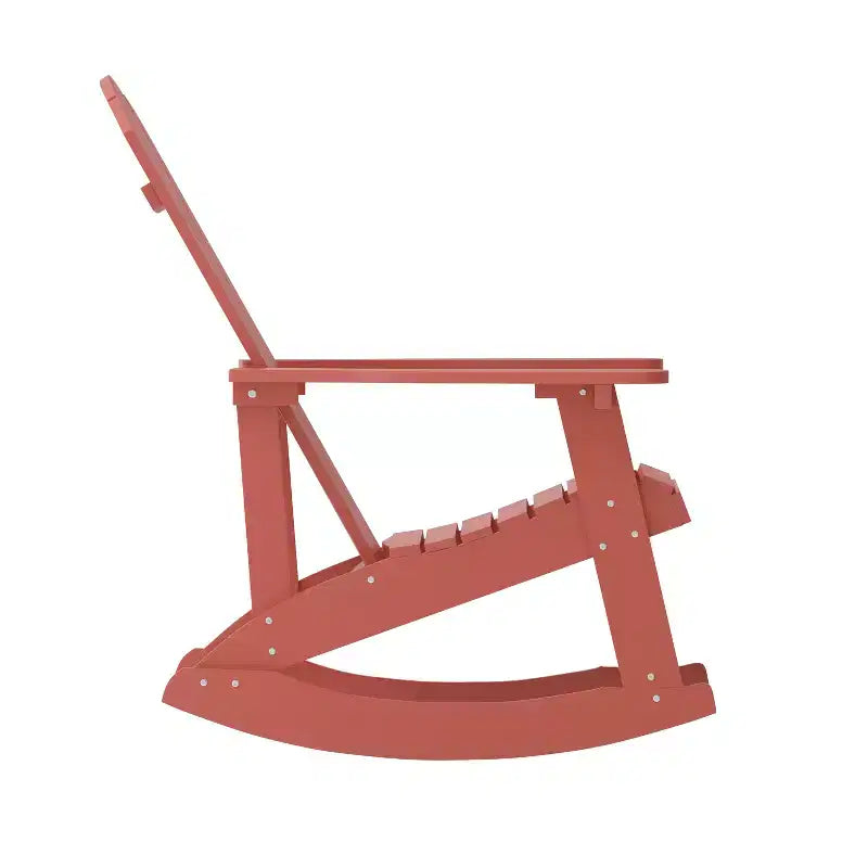 Flash Furniture Savannah All-Weather Poly Resin Wood Adirondack Rocking Chair with Rust Resistant Stainless Steel Hardware