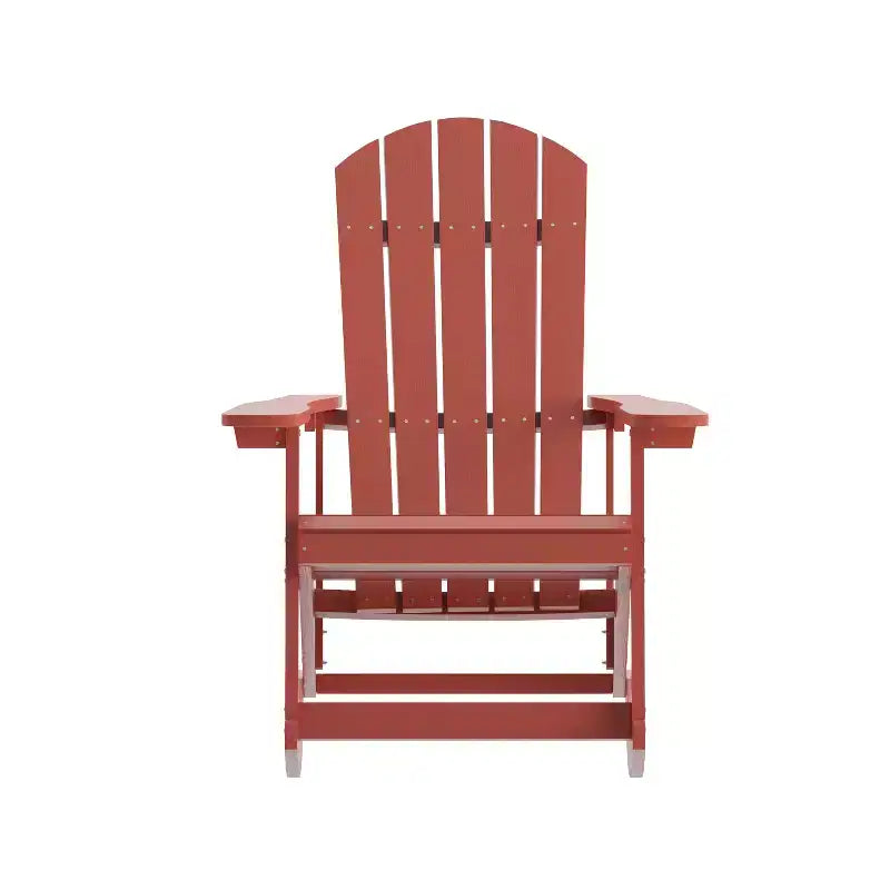 Flash Furniture Savannah All-Weather Poly Resin Wood Adirondack Rocking Chair with Rust Resistant Stainless Steel Hardware