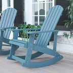 Flash Furniture Savannah All-Weather Poly Resin Wood Adirondack Rocking Chair with Rust Resistant Stainless Steel Hardware