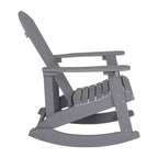 Emma and Oliver Set of 2 Marcy Classic All-Weather Poly Resin Rocking Adirondack Chairs with Stainless Steel Hardware for Year Round Use