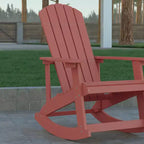 Emma and Oliver Set of 2 Marcy Classic All-Weather Poly Resin Rocking Adirondack Chairs with Stainless Steel Hardware for Year Round Use