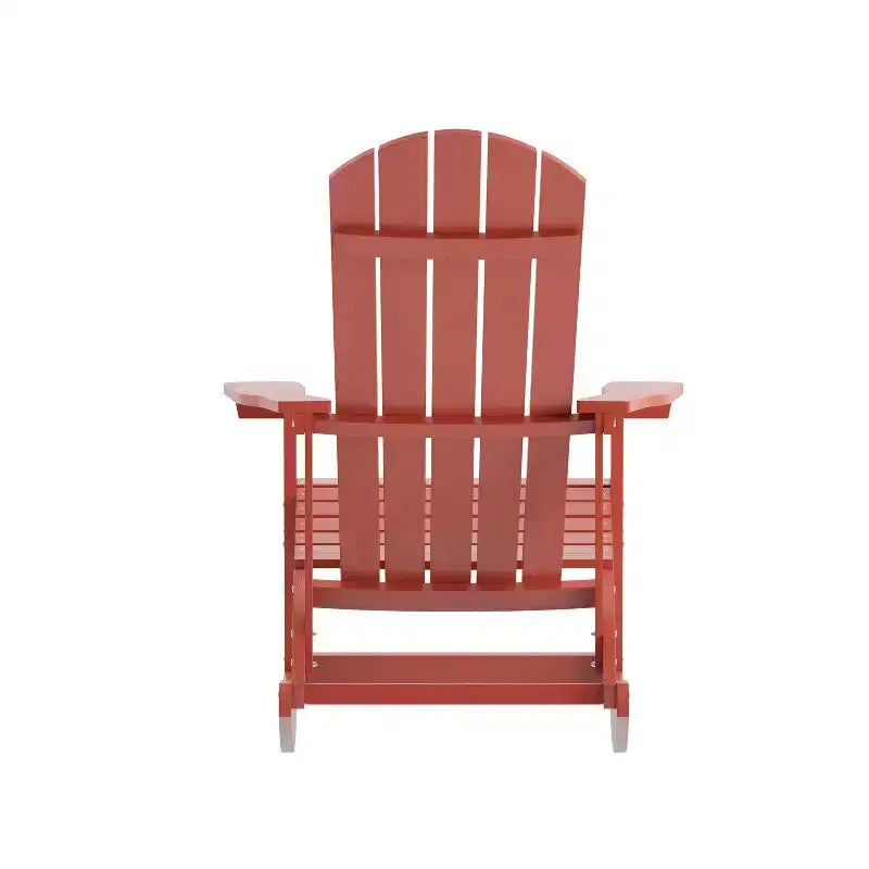 Emma and Oliver Set of 2 Marcy Classic All-Weather Poly Resin Rocking Adirondack Chairs with Stainless Steel Hardware for Year Round Use