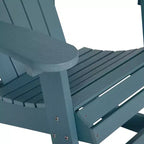 Emma and Oliver Set of 2 Marcy Classic All-Weather Poly Resin Rocking Adirondack Chairs with Stainless Steel Hardware for Year Round Use