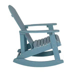 Emma and Oliver Set of 2 Marcy Classic All-Weather Poly Resin Rocking Adirondack Chairs with Stainless Steel Hardware for Year Round Use