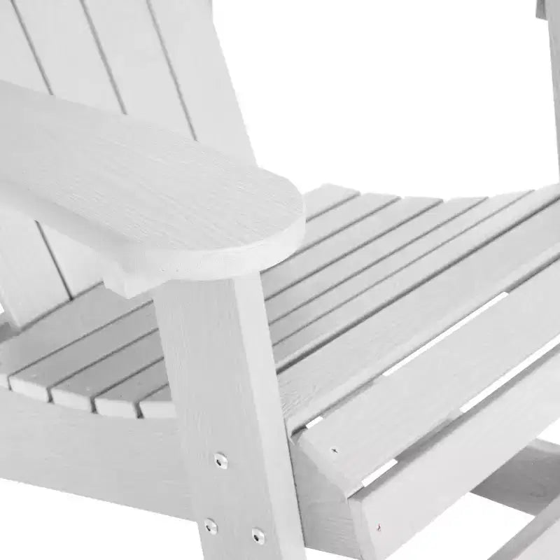 Emma and Oliver Set of 2 Marcy Classic All-Weather Poly Resin Rocking Adirondack Chairs with Stainless Steel Hardware for Year Round Use