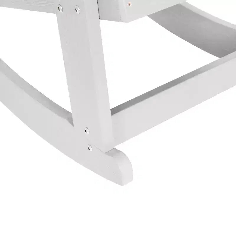 Emma and Oliver Set of 2 Marcy Classic All-Weather Poly Resin Rocking Adirondack Chairs with Stainless Steel Hardware for Year Round Use