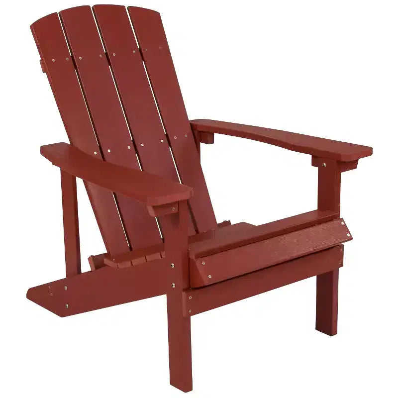 Emma and Oliver Three Piece Hartford Camping Set with Two Faux Wood Adirondack Chairs and Star and Moon Fire Pit with Mesh Cover