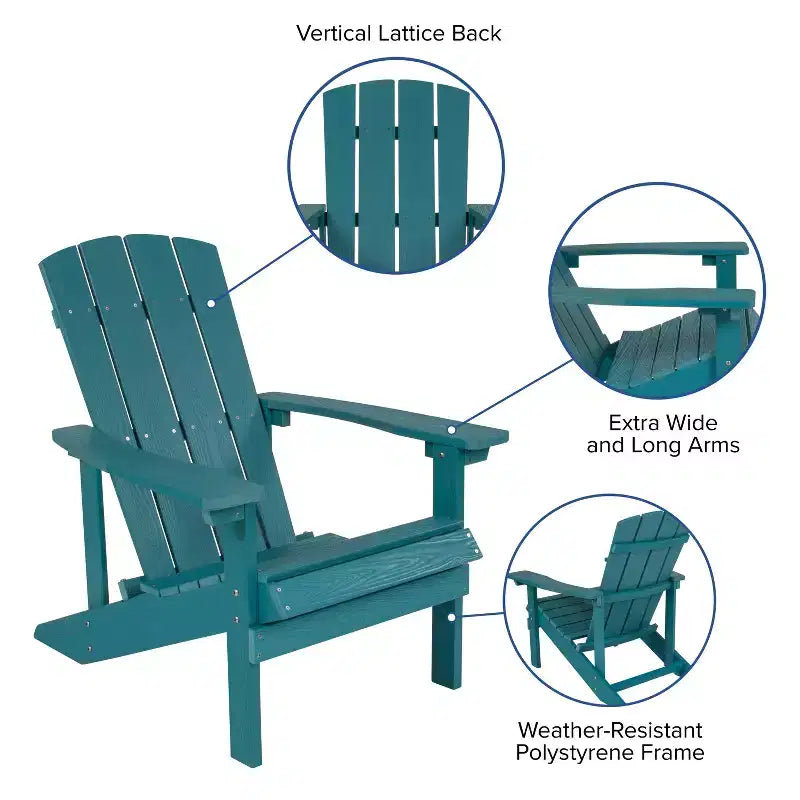 Emma and Oliver Three Piece Hartford Camping Set with Two Faux Wood Adirondack Chairs and Star and Moon Fire Pit with Mesh Cover