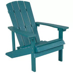 Emma and Oliver Three Piece Hartford Camping Set with Two Faux Wood Adirondack Chairs and Star and Moon Fire Pit with Mesh Cover