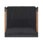 Poltrona da esterno Merrick Lane con cuscini in peluche rimovibili e struttura in alluminio con dettagli in teak