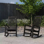 Merrick Lane Set of 2 Poly Resin Indoor/Outdoor Rocking Chairs