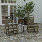 Merrick Lane Set of 2 Poly Resin Indoor/Outdoor Rocking Chairs