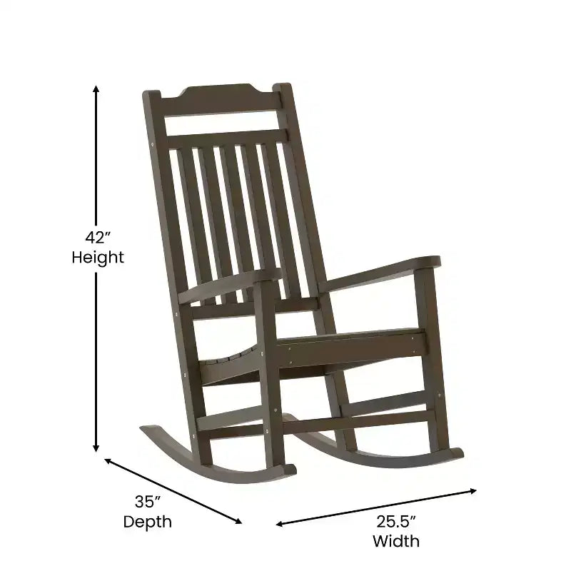 Merrick Lane Set of 2 Poly Resin Indoor/Outdoor Rocking Chairs