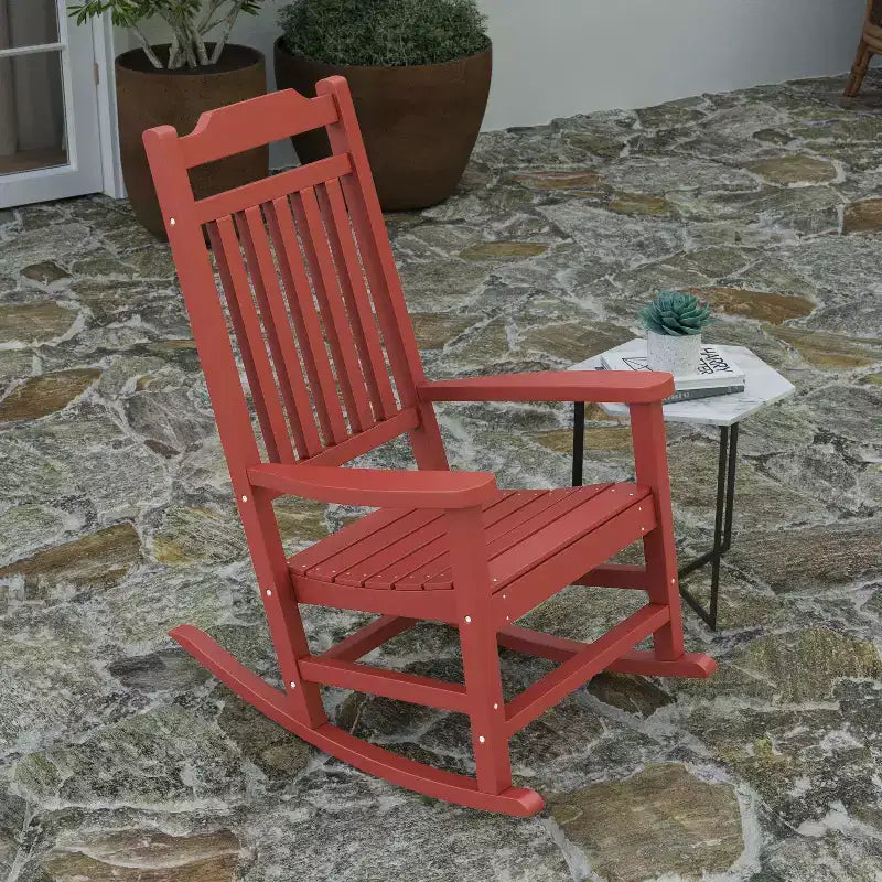 Merrick Lane Set of 2 Poly Resin Indoor/Outdoor Rocking Chairs