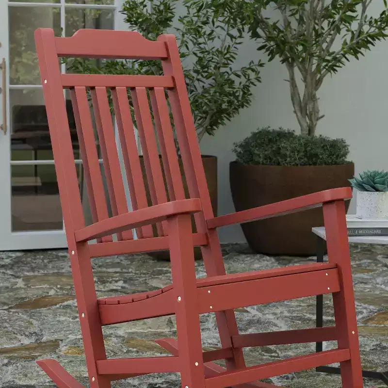 Merrick Lane Set of 2 Poly Resin Indoor/Outdoor Rocking Chairs