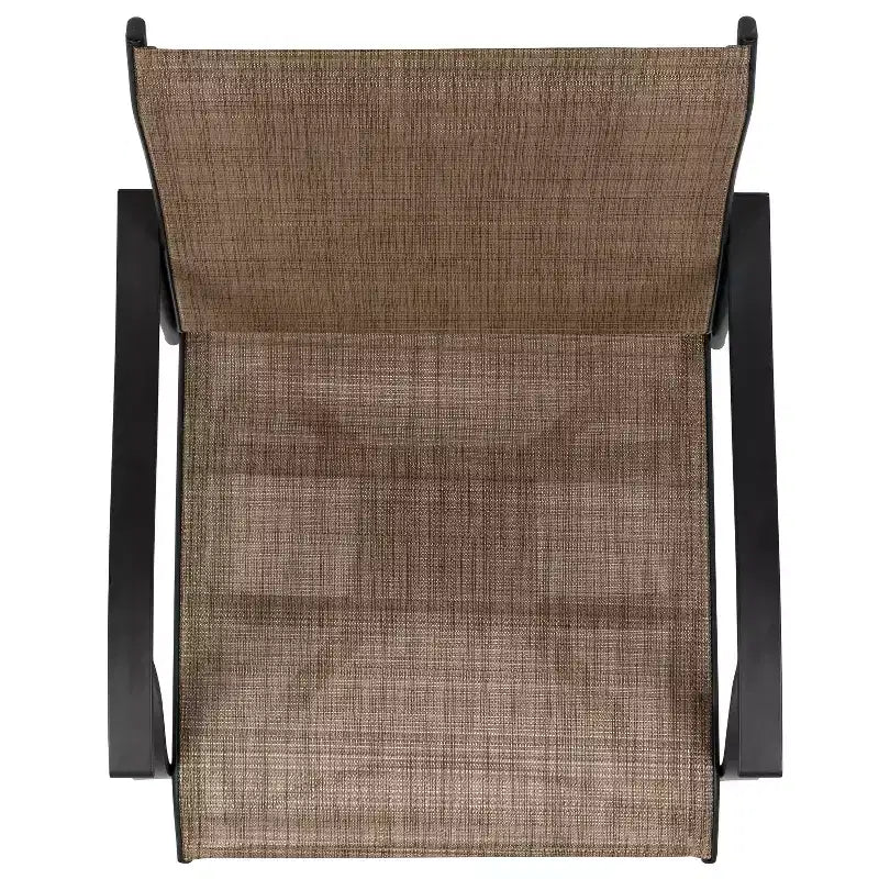 Merrick Lane - Set di 2 sgabelli da bar alti Brett con schienale alto, girevoli, per esterno, con struttura in metallo verniciato a polvere e rivestimento in textilene
