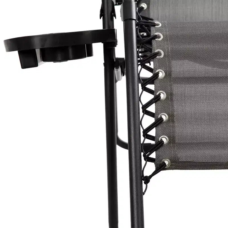 Merrick Lane Set di 2 Sedie Pieghevoli Zero Gravity Rivestite in Mesh con Cuscino Rimovibile e Vassoio Portabicchieri