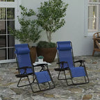 Merrick Lane Set di 2 Sedie Pieghevoli Zero Gravity Rivestite in Mesh con Cuscino Rimovibile e Vassoio Portabicchieri