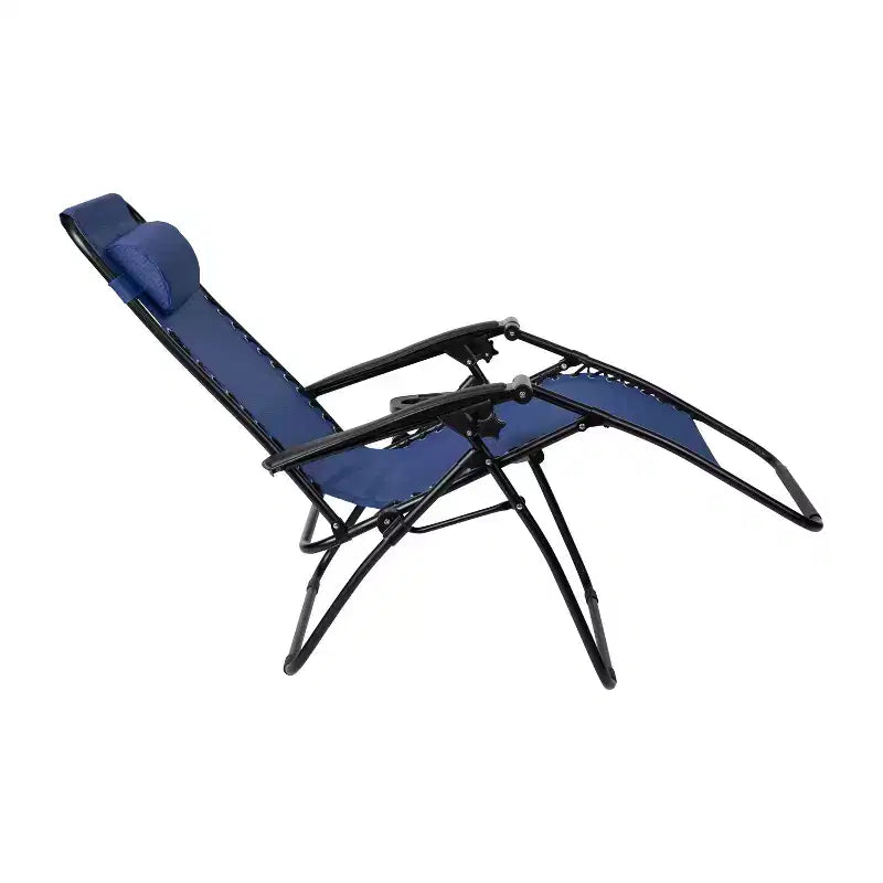 Merrick Lane Set di 2 Sedie Pieghevoli Zero Gravity Rivestite in Mesh con Cuscino Rimovibile e Vassoio Portabicchieri