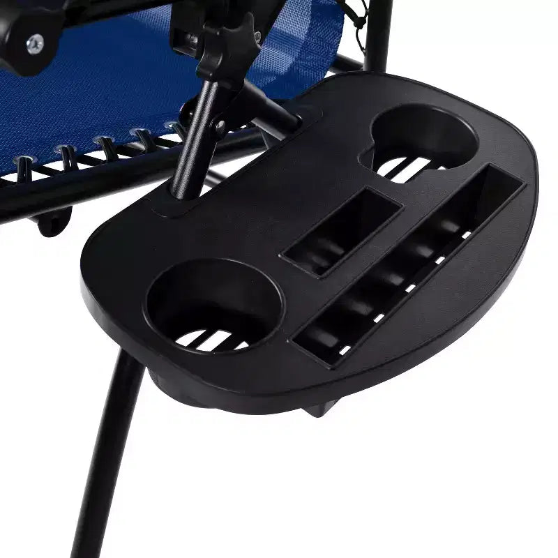 Merrick Lane Set di 2 Sedie Pieghevoli Zero Gravity Rivestite in Mesh con Cuscino Rimovibile e Vassoio Portabicchieri