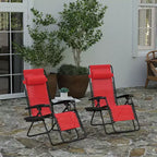 Merrick Lane Set di 2 Sedie Pieghevoli Zero Gravity Rivestite in Mesh con Cuscino Rimovibile e Vassoio Portabicchieri