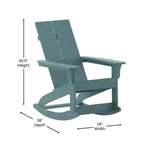 Emma and Oliver Modern All-Weather Poly Resin Adirondack Rocking Chair for Indoor/Outdoor Use