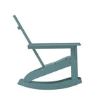 Emma and Oliver Modern All-Weather Poly Resin Adirondack Rocking Chair for Indoor/Outdoor Use