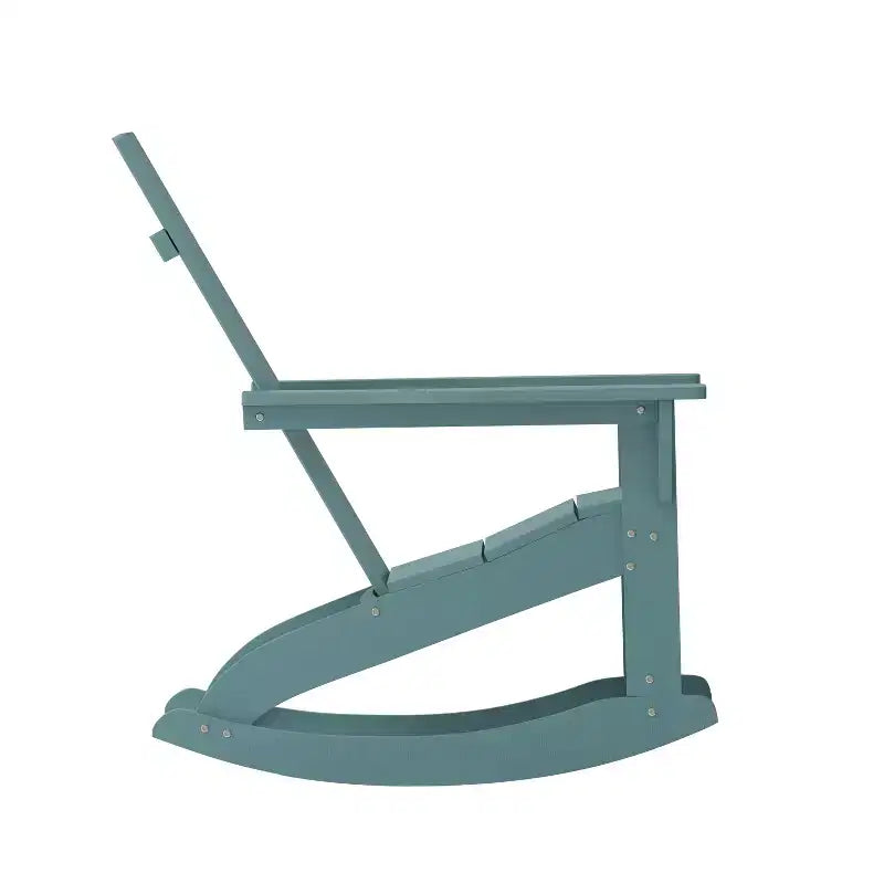 Emma and Oliver Modern All-Weather Poly Resin Adirondack Rocking Chair for Indoor/Outdoor Use
