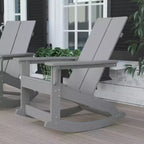 Flash Furniture Finn Sedia a Dondolo Adirondack in Legno di Poliresina con 2 Doghe, Moderna, Commerciale, per Tutte le Stagioni, con Ferramenta in Acciaio Inossidabile Antiruggine