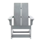 Flash Furniture Finn Sedia a Dondolo Adirondack in Legno di Poliresina con 2 Doghe, Moderna, Commerciale, per Tutte le Stagioni, con Ferramenta in Acciaio Inossidabile Antiruggine
