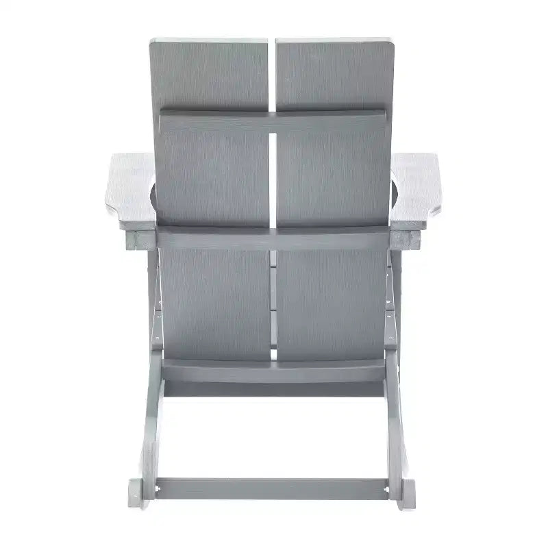 Flash Furniture Finn Sedia a Dondolo Adirondack in Legno di Poliresina con 2 Doghe, Moderna, Commerciale, per Tutte le Stagioni, con Ferramenta in Acciaio Inossidabile Antiruggine