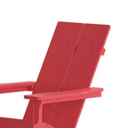 Flash Furniture Finn Sedia a Dondolo Adirondack in Legno di Poliresina con 2 Doghe, Moderna, Commerciale, per Tutte le Stagioni, con Ferramenta in Acciaio Inossidabile Antiruggine