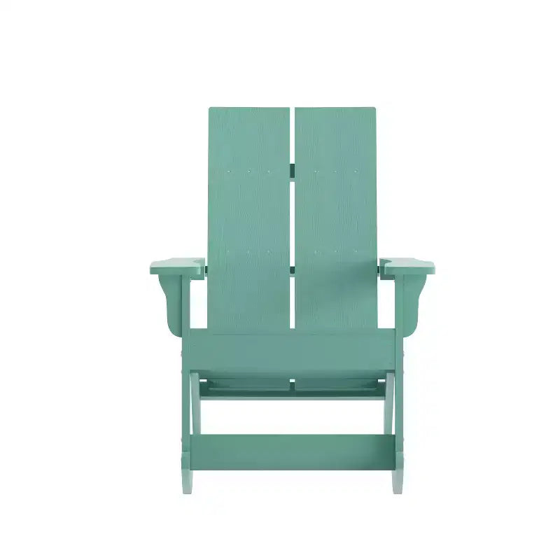 Flash Furniture Finn Sedia a Dondolo Adirondack in Legno di Poliresina con 2 Doghe, Moderna, Commerciale, per Tutte le Stagioni, con Ferramenta in Acciaio Inossidabile Antiruggine