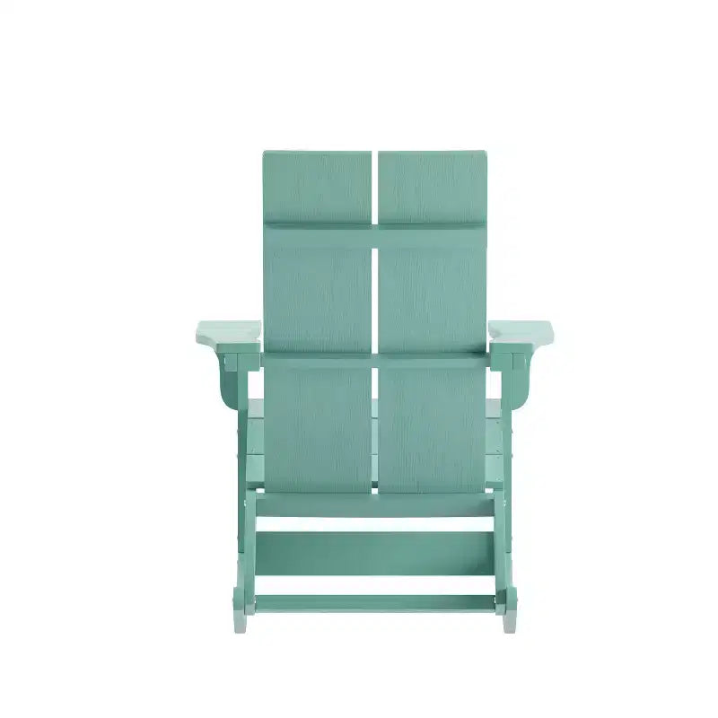 Emma and Oliver Set of 2 Modern All-Weather Poly Resin Adirondack Rocking Chairs for Indoor/Outdoor Use