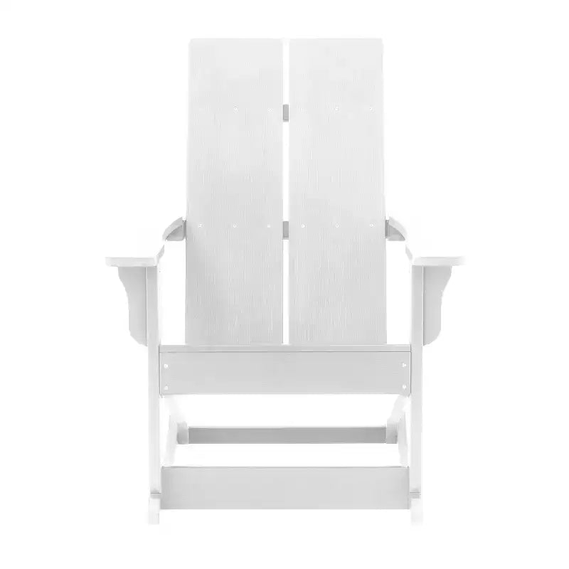 Emma and Oliver Set of 2 Modern All-Weather Poly Resin Adirondack Rocking Chairs for Indoor/Outdoor Use