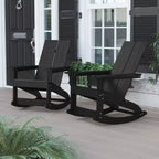 Flash Furniture Finn Moderna Poltrona a Dondolo Adirondack in Poliresina a 2 Doghe per Esterni, Grado Commerciale, con Ferramenta in Acciaio Inossidabile Antiruggine - Set da 2