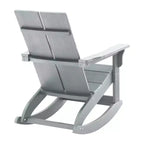 Flash Furniture Finn Moderna Poltrona a Dondolo Adirondack in Poliresina a 2 Doghe per Esterni, Grado Commerciale, con Ferramenta in Acciaio Inossidabile Antiruggine - Set da 2