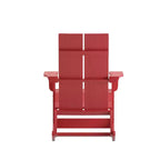 Flash Furniture Finn Moderna Poltrona a Dondolo Adirondack in Poliresina a 2 Doghe per Esterni, Grado Commerciale, con Ferramenta in Acciaio Inossidabile Antiruggine - Set da 2