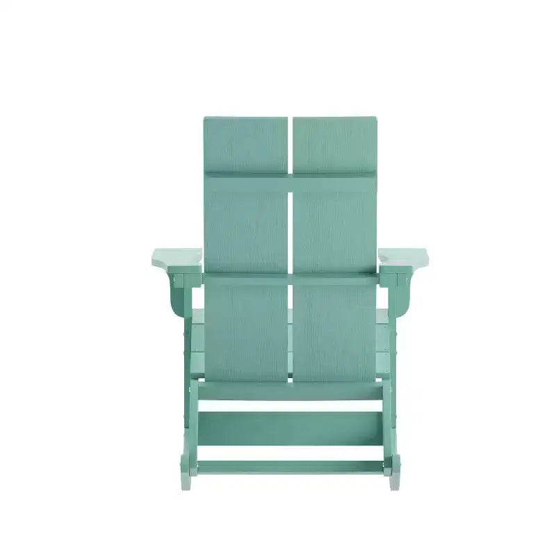 Flash Furniture Finn Moderna Poltrona a Dondolo Adirondack in Poliresina a 2 Doghe per Esterni, Grado Commerciale, con Ferramenta in Acciaio Inossidabile Antiruggine - Set da 2