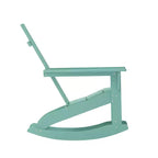 Flash Furniture Finn Moderna Poltrona a Dondolo Adirondack in Poliresina a 2 Doghe per Esterni, Grado Commerciale, con Ferramenta in Acciaio Inossidabile Antiruggine - Set da 2