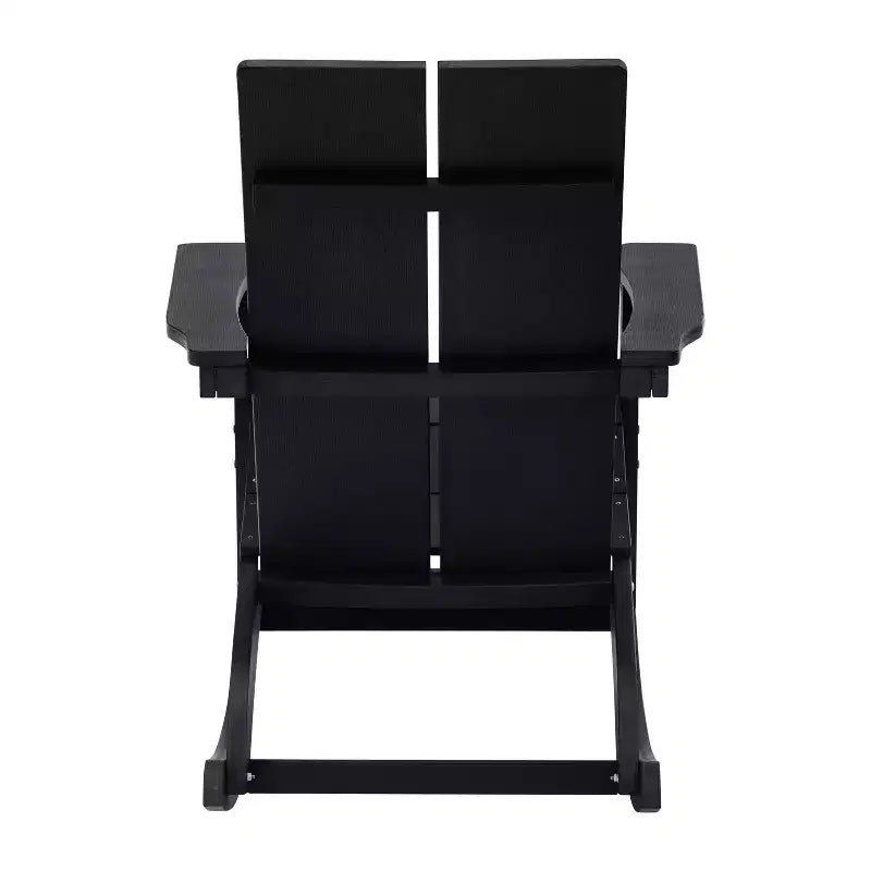 Flash Furniture Finn Moderna Poltrona a Dondolo Adirondack in Poliresina a 2 Doghe per Esterni, Grado Commerciale, con Ferramenta in Acciaio Inossidabile Antiruggine - Set da 2