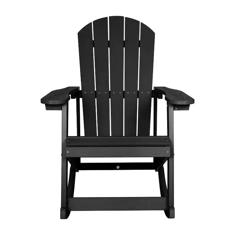 Merrick Lane All-Weather Polyresin Adirondack Rocking Chair with Vertical Slats