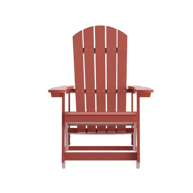 Merrick Lane All-Weather Polyresin Adirondack Rocking Chair with Vertical Slats
