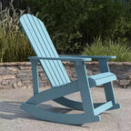 Merrick Lane All-Weather Polyresin Adirondack Rocking Chair with Vertical Slats