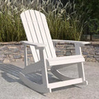 Merrick Lane All-Weather Polyresin Adirondack Rocking Chair with Vertical Slats