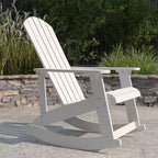 Merrick Lane All-Weather Polyresin Adirondack Rocking Chair with Vertical Slats