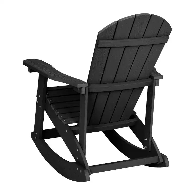 Merrick Lane All-Weather Polyresin Adirondack Rocking Chair with Vertical Slats