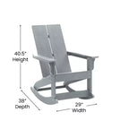 Merrick Lane Wellington UV Treated All-Weather Polyresin Adirondack Rocking Chair for Patio, Sunroom, Deck and More