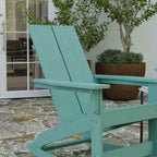 Merrick Lane Wellington UV Treated All-Weather Polyresin Adirondack Rocking Chair for Patio, Sunroom, Deck and More